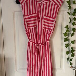 New York & Company Pink and White Striped Blouse - OG PRICE 90.00